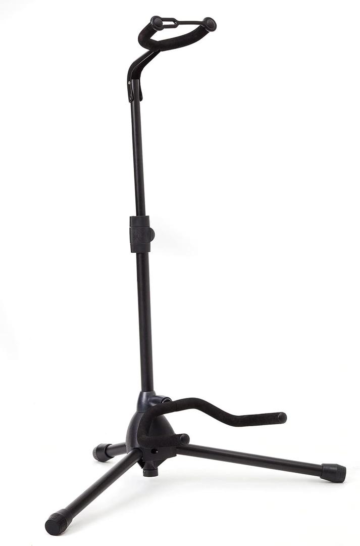 Adjustable Guitar Stand - Collapsible Tripod with Padded Neck & Yoke - Fits Acoustic/Electric Guitars, Bass, Ukulele & Banjo - Non-Slip Feet
