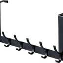 BOOMIBOO Over The Door Hooks, Sturdy Door Hanger, Towel Rack Towel Hooks for Bathroom 12 Hooks Large Over The Door for Bathroom, BedroomKitchen (Black)