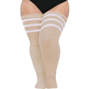 Plus Size Thigh High Socks for Thick Thighs Women- Extra Long Widened Extra Long Thick Knit