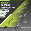 TOR 24 FT Telescoping Pressure Washer Wand with Pressure Washer Extension Wand,Gutter Cleaner Attachment, Pressure Washer Telescoping Wand with 5 Spray Nozzle Tips, 2 Hose Inlet Adapters, Brush Head