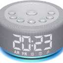 3 in 1 Sound Machine Alarm Clock Night Light White Noise Machine with 27 Sleeping Sounds for Baby Kids Adults 32 Level Volume Auto Off Timer Memory Function Digital Clock with 30 Wake Up Sounds (Gray)