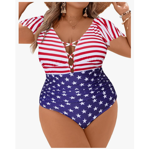 Blooming Jelly Women's Plus Size One Piece Swimsuit Tummy Control Bathing Suit Cute V Neck Maternity Swimwear
Size -XL