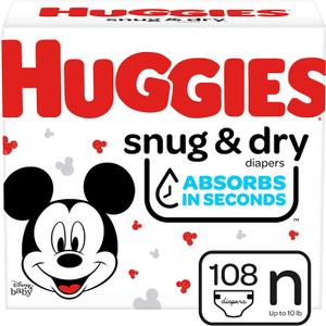 Huggies Snug & Dry Baby Diapers, Size Newborn, 108 Ct Huggies Snug & Dry Baby Diapers, Size Newborn, 108 Ct