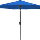 MEWAY 9ft Patio Umbrella Outdoor Table Umbrellas with Push Button Tilt and Crank, Market Umbrella 8 Sturdy Ribs for Deck, Garden, Pool and Backyard, Blue