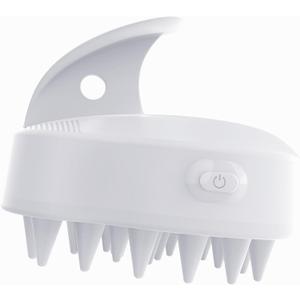 Hair Scalp Massager -Sonic Scalp Scrubber with Soft Silicone Bristles for Hair Growth & Dandruff Removal, IPX6 Waterproof Hair Shampoo Brush for Scalp Exfoliator (White)