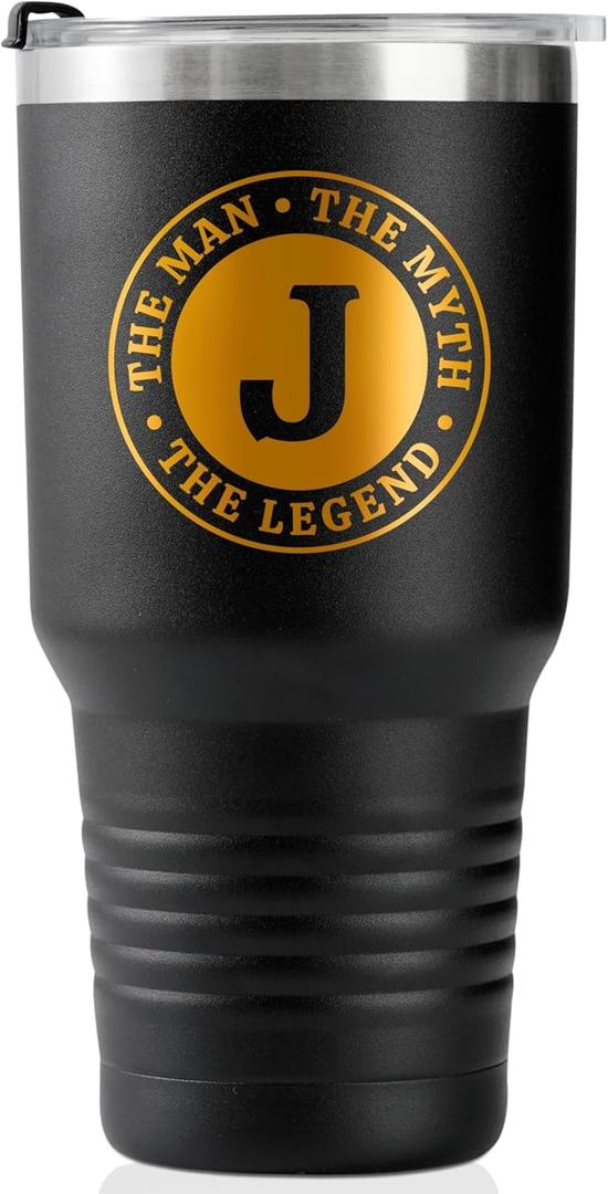 Onebttl Monogrammed Stainless Steel Travel Tumbler, 30 oz, J