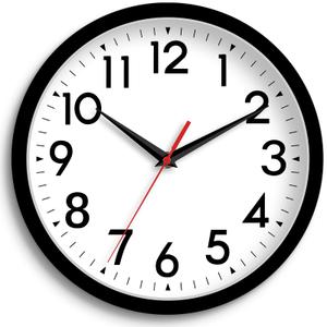 DAXSMY Wall Clock 8 Inch Silent Non-Ticking Battery Operated - Small Analog Clock for Bedroom, Office, Kitchen, Bathroom - Modern Minimalist Decorative Clock (Black)