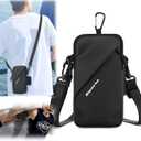 Phone Holder Arm Band, Small Crossbody Shoulder Holsters Bag with Arm Bands, Fits iPhone and Android, Use for Running, Walking, Hiking & Biking (6.7 Inches, Black)