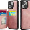 Vinich for iPhone 14 Plus Wallet Case with Card Holder, RFID Blocking Credit Slots Kickstand Shockproof Phone Cover Fit for iPhone 14 Plus 6.7" Rose Pink
