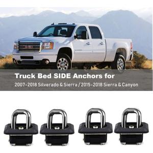 4 Pack Tie Down Anchors for Silverado & Sierra 1500 2500HD 3500HD 2007-2018, Colorado & Canyon 2015-2019, Retractable Truck Bed Side Wall Anchors