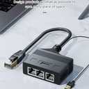 1 to 3 Port RJ45 Network Ethernet Adapter Splitter,esbeecables Ethernet Splitter 1 Male to 3 Female LAN Ethernet Splitter Adapter with USB Charging Port Suitable Super Cat5,Cat5e,Cat6,Cat7,Cat8