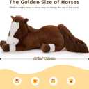 Tezituor 47 Inch Giant Realistic Horse Stuffed Animals, Hugging Soft 4ft Stuffed Horse Plush Body Pillow for Sleeping, Large Chocolate Stuffed Pony Farm Toy Birthday Party Decor for Girlfriend