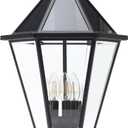 LUTEC 12513LE4-SL-Head LED Post Solar Light Outdoor, Dusk to Dawn Vintage Street Lights for Lawn Patio Yard Pathway Garden Mount (Base Not Included) (Black)