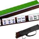 Wooden Mahjong Racks with Pushers Set of 4, Mahjong Pushers and Racks for Mahjong, Mexican Train, Dominoes
