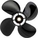 Quicksilver 8M8027516 Nemesis 4-Blade Aluminum Propeller - 9.3" diameter x 9.5" pitch, Right Hand Rotation, 25 HP - 30 HP Mercury FourStroke (2006 & Newer), Black Finish