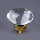 16 Pack Vintage Antique Brass Crystal Cabinet Knobs, Oval Glass Cabinet Knobs Pulls for Dresser Drawers Kitchen Bathroom Cupboard
