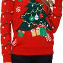VENTELAN Women's Christmas Sweater Funny Christmas Tree Ugly Pullover Snowflake Long Sleeve Sweater Shirt (M)