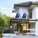 Solar Ceiling Fan Light with Smart Thermostat Mode for Outside | 20" Solar Powered Canopy Fan, 2PCS Bifacial Panels, for Gazebo, Patio, Greenhouse, Chicken Coop, Adjustable Temp Control