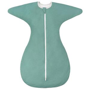 ZIGJOY Shark-Fin Transitional Swaddle for Newborn - 0.5 Tog Rayon Made from Bamboo Transition Swaddle Sleep Sack 6-12 Months Baby Arms Up Swaddle Blanket with 2-Way Zipper, Mint Green