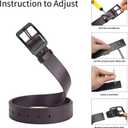 2 x Mens Leather Belt Black Work Casual Dress Jeans Belt with Alloy Prong Buckle (XL-Size 41Length 47"/120cm, Brown)