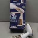 Conair Handheld Garment Steamer for Clothes, Turbo ExtremeSteam 1875W Fabric Steamer, Portable Handheld Design, Strong Penetrating Steam, White/Champagne