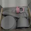 Silicone Baby Feeding Set 10 Pcs Baby Led Weaning Supplies Suction Bowl Divided Plate Baby Bibs Fruit feeder Pacifier Baby Spoons Forks Sippy Cup Utensil Sets Baby Essentials for Newborn Grey (Gray)