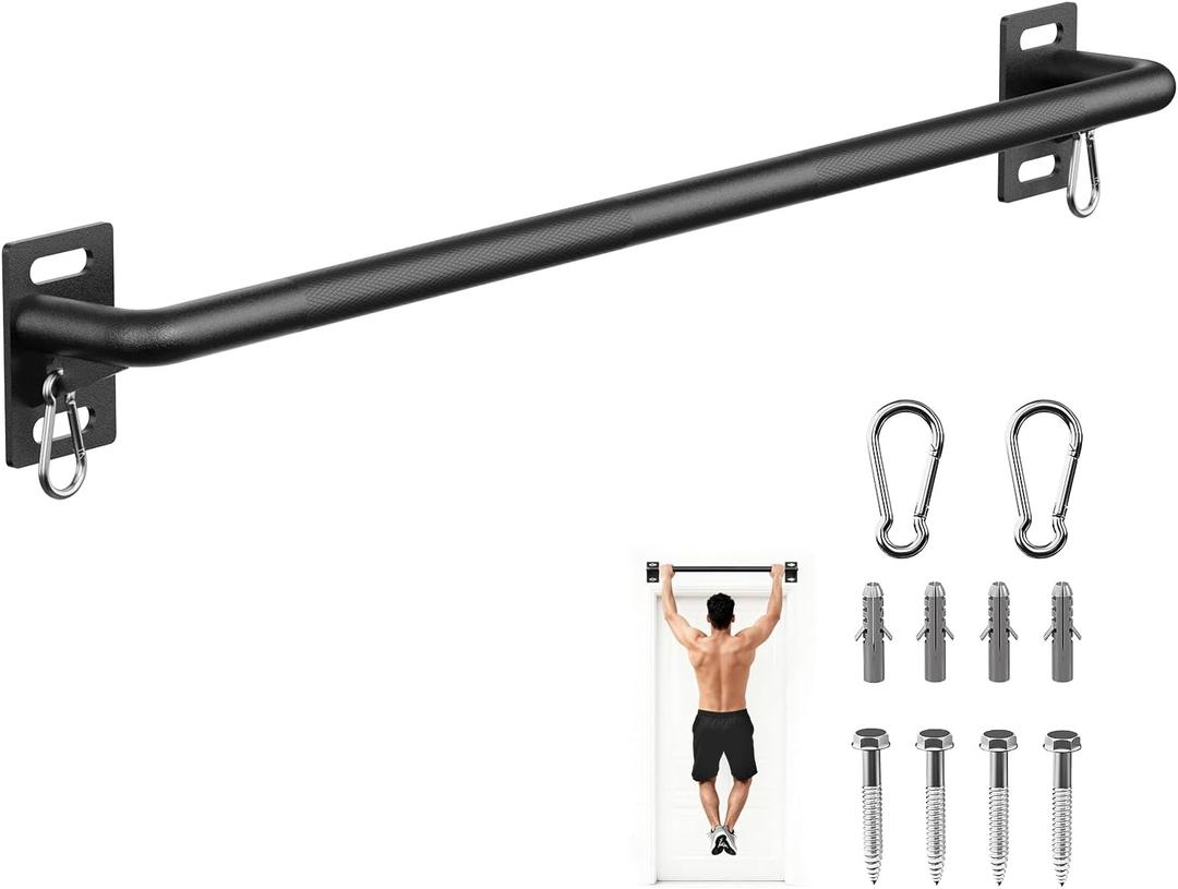 PAPABABE Wall Mounted Pull Up Bar, Chin Up Bar, Strength Training Pull-Up Bars Chin Up Bars for Home Gym