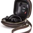 Hiram Powerbeats Pro Leather Case,Crazy Horse Leather Powerbeats Pro Case for Men and Women, Men's Leather Travel Case for Powerbeats Pro(Coffee)