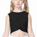 B&GCozy 3 Pack Sleevelss Crop Tops for Girls Kids Ribbed Knit Tank Tops Dance Yoga Top 6-15 Years (X-Small)