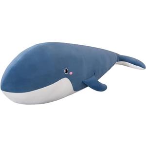 JPORSHU 34inch Blue Whale Plush Toy, Soft Dolphin Doll, Ocean Whale Stuffed Animal, Gift for Girls & Boys (33.5inch)