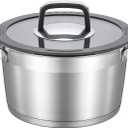 MARSKITOP 3 Quart Stock Pot with Lid, 18/8 Stainless Steel Pasta Pots with Strainer Lid, Small Soup Pot with Stay-Cool Handle, Compatible with All Cooktops, Dishwasher Safe