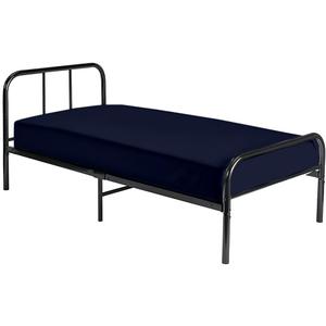Cot Fitted Sheet 33 x 75, 100% Egyptian Cotton, 1 PC Cot Size Bottom Sheet Only, Perfect for Narrow Twin, Camp Bunk, Army Cots, Trifold Mattress, Camping Cot, Guest Bed Replacement(Navy Blue)