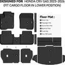 Floor Mats for Honda CRV Gas 2023-2026(Not for Hybrid) | (Fit Cargo Floor in Lower Position) Trunk Mat & Backrest Mats & Door Sill Guard All Weather TPE Accessories Floor Liners