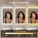 20"x28" LED Bathroom Mirror with Anti-Fog, Dimmable Backlit + Front Lit, 3 Colors LED Bathroom Vanity Mirror for Wall, Memory Function, Shatter-Proof Glass, ETL Listed(NHYJ5722D-NA)