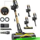 Ultenic Cordless Vacuum Cleaner, 600W 60KPA 65Mins Vacuum Cleaners for Home, Stick Vacuum Cordless with Touch Screen, Self-Standing, 180 Lay-Flat, Anti-Tangle Brush for All Floors/Pet Hair/Carpets (Champagne)