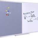 48"x36" Large Magnetic Combo Board - Dry Erase Whiteboard & Grey Bulletin Board Combination | Framed Corkboard & Magnetic Whiteboard for Office, Classroom, Home | Durable Aluminum Frame