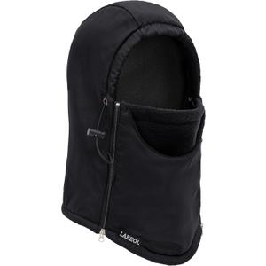 Labeol Kids Balaclava Winter Hat Ski Mask Windproof Thick Warm Fleece Face Cover with Adjustable Zippers for Boys Girls (Black)
