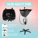 Dompel Portable Shampoo Bowl – Washing Unit & Hair Sink for Salons, Home Care, Seniors & Disabled – Chrome Steel Structure, Adjustable Height, 22L Capacity