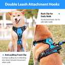 PoyPet No Pull Dog Harness, No Choke Front Lead Dog Reflective Harness, Adjustable Soft Padded Pet Vest with Easy Control Handle (Blue,S)
