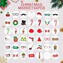 LEVSUPTY 44Pcs Christmas Party Photo Booth with Stick Props Kit for Adults Kids for Christmas Theme Party Favors Decorations Decor Supplies,Funny Xmas Selfie Props