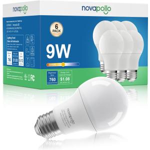 A19 LED Light Bulb, 60W Equivalent, Efficient 9W, 7 Year, 760 Lumens, Non-Dimmable, 5000K, Daylight White- 6 Pack