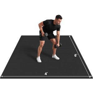 Large Exercise Mat, 7'x5'/6'x4'/8'x6'/10'x6', 8mm PVC Workout Mat