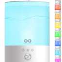 Everlasting Comfort 2.5L Top Fill Humidifier for Bedroom – Quiet, Easy to Fill & Clean, 24HR Runtime, Night Lights, Timer, Ultrasonic Cool Mist, Auto Shut-Off, Essential Oil Diffuser - White