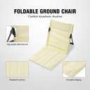 2 Pcs Foldable Poolside Chairs - Portable Beach Chair Set with Storage Bag, Foldable Ground Chair with Metal Frame, Extended Backrest Lounge Seat for Beach Poolside Picnic Garden Camping