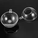 JEUIHAU 80 Pack 90 mm Acrylic Hanging Globe, Plastic Hanging Ball, DIY Clear Fillable Ornaments Balls for Christmas, Wedding, Party, Home Decor, Gift Giving