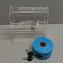 Acrylic Raffle Drum,6.69 x 3.94 x 7.09 inch Small Clear Raffle Ticket Spinner Box with 1000 Tickets Single Roll for Games Classroom Activities Sports Events Social (Red)(Blue,Small)