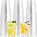 100 Pack 16 OZ Clear Plastic Cups, Cold Party Drinking Cups, Clear Disposable Cups Fruit/Ice Cream/Cupcake/Iced Cold Drinks