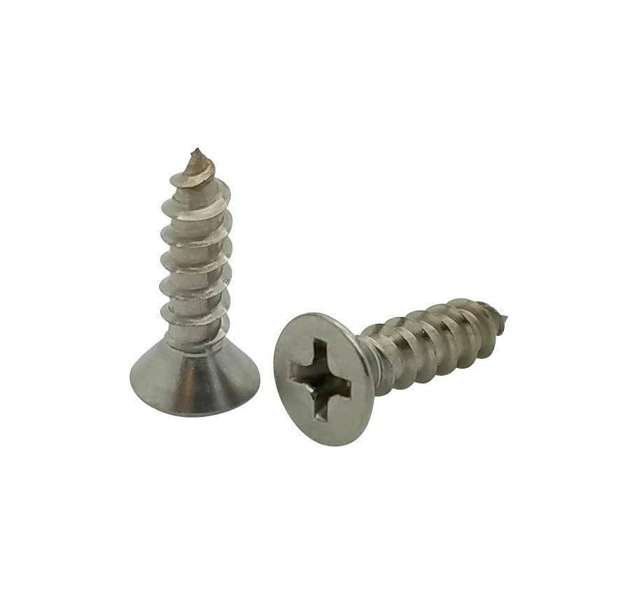 BCP Fasteners 100 Qty #10 x 5/8" Flat Head 304 Stainless Phillips Head Wood Screws (BCP25)
