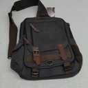 mygreen Canvas Cross Body Messenger Bag Shoulder Sling Backpack Travel Rucksack (Large, Black)