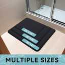 Smiry Memory Foam Bath Mat 70x24, Extra Soft and Absorbent Bathroom Mats, Non Slip Washable Carpet for Floor, Shower and Tub, Black